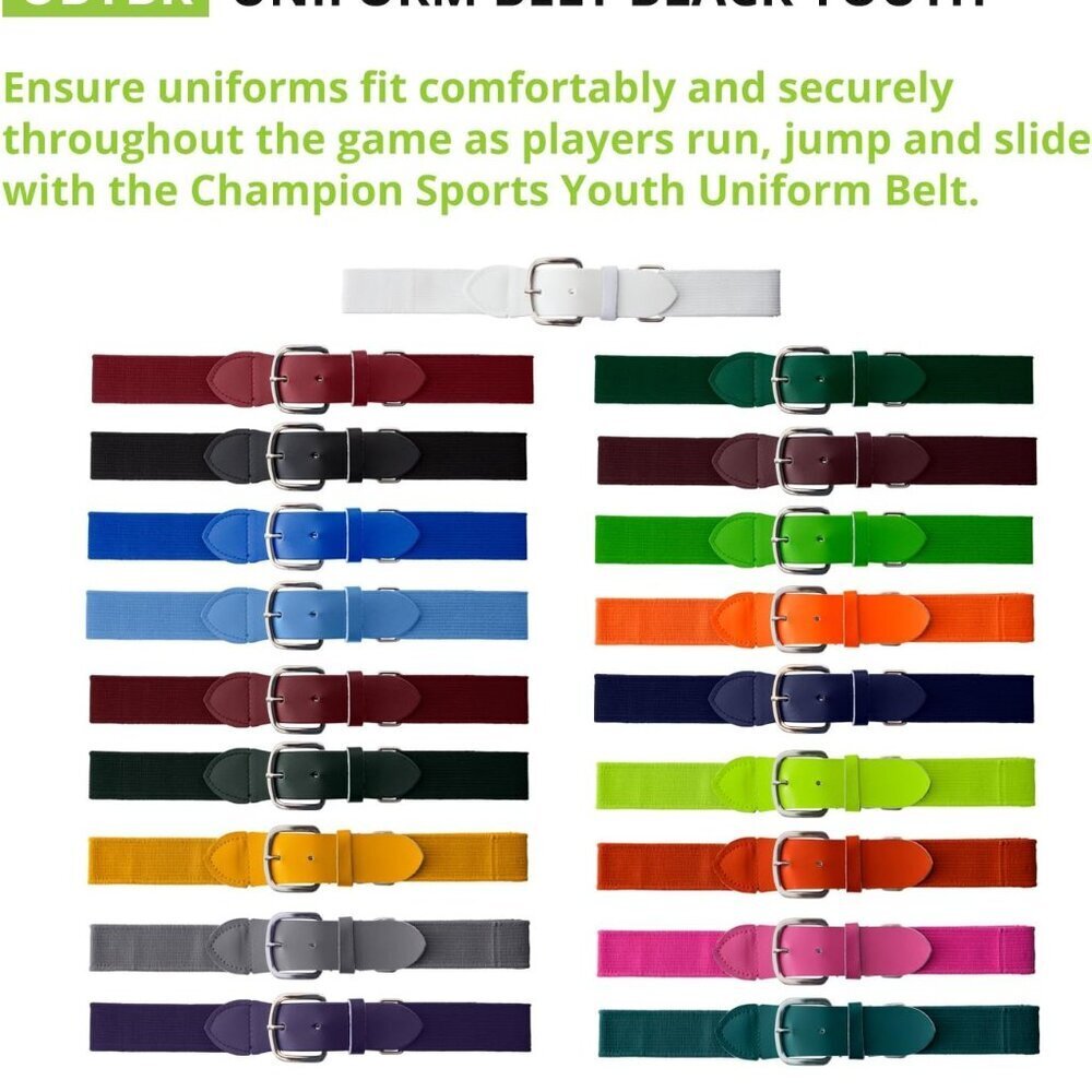 Uniform Adjustable Elastic Belt for Youth & Adults – 1.5" Wide – for Baseball, S - Picture 3 of 7